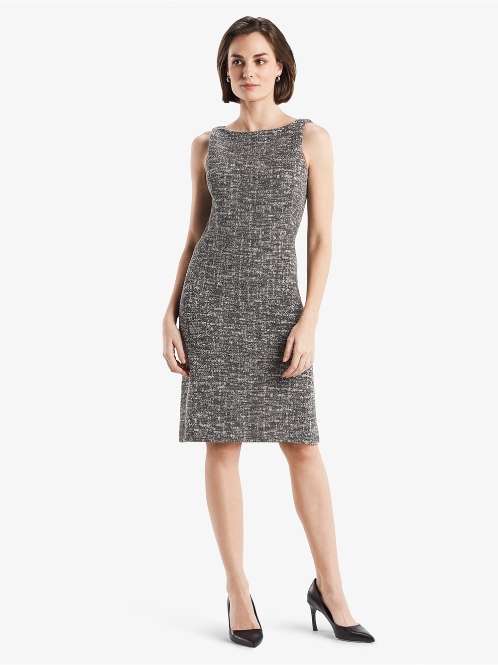 MM Lafleur The Lydia Dress Boucle Gray Tweed Midi Sheath Dress 2